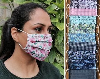 HANDMADE Best Face Mask UK - Adult Face Mask 100% Cotton Reusable Washable UK - Cloth Face Mask