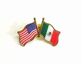 Pin z flagą USA-Meksyk