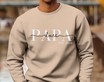 Personalisierter Papa Sweater mit Kindernamen | Papa Shirt Kindernamen | Shirt mit Kindernamen für Papa oder Opa etc. zum Vatertag