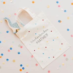 Personalisierter Stoffbeutel mit Name | Kindertasche mit Name | Stofftasche für Kinder mit Name und Regenbogen | Kindergartentasche mit Name