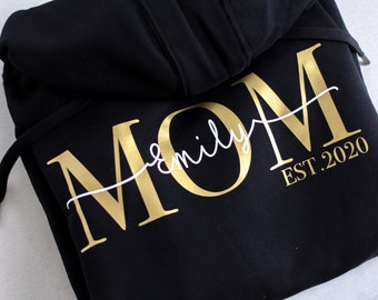 Mama Hoodie | Mom Shirt Kindernamen | personalisiertes Muttertagsgeschenk | personalisierter Mom Sweater | MOM Kapuzenpullover