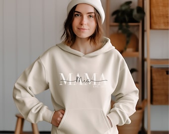 Personalisierter Mama Hoodie mit Kindernamen | Mom Shirt Kindernamen | Shirt mit Kindernamen für Mama, Mom, Oma, Tante etc. zum Muttertag