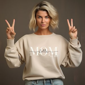 Personalisierter Mama Sweater mit Kindernamen Mom Shirt Kindernamen Shirt mit Kindernamen für Mama, Mom, Oma, Tante etc. zum Muttertag zdjęcie 2