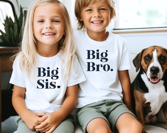 Pregnancy announcement with Big Sis or Big Bro shirt as a shirt for the big sister | big brother