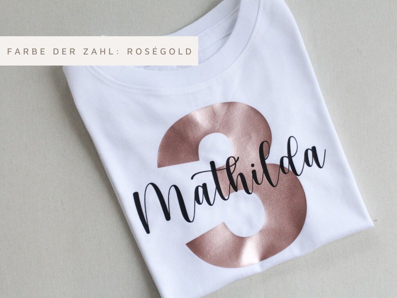 Geburtstagsshirt für Mädchen oder Jungen mit Zahl & Namen Shirt Geburtstag personalisiert mit Zahl und Namen Bild 2