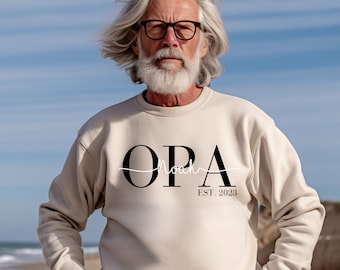 Personalisierter Opa Hoodie mit Kindernamen | Opa Shirt Kindernamen | Shirt mit Kindernamen als personalisiertes Geschenk für Opa