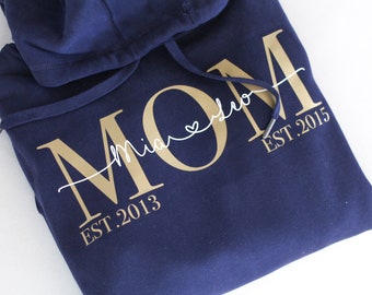 Mama Hoodie | Mom Shirt Kindernamen | personalisiertes Muttertagsgeschenk | personalisierter Mom Sweater | MOM Kapuzenpullover