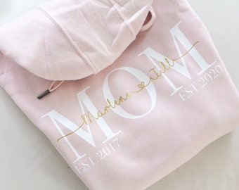 Mama Hoodie | Mom Shirt Kindernamen | personalisiertes Muttertagsgeschenk | personalisierter Mom Sweater | MOM Kapuzenpullover