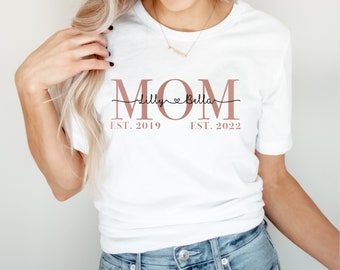Mama Tshirt Kindernamen | Mom Shirt Kindernamen | Shirt mit Kindernamen für Mama, Mom, Oma, Tante etc.