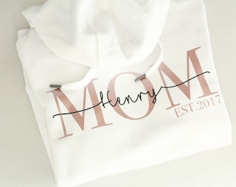 Mama Hoodie | Mom Shirt Kindernamen | personalisiertes Muttertagsgeschenk | personalisierter Mom Sweater | MOM Kapuzenpullover