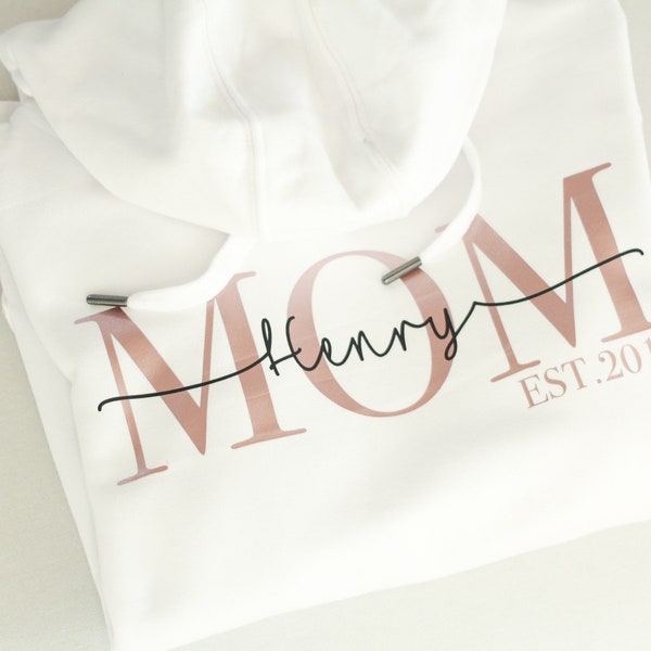 Mama Hoodie | Mom Shirt Kindernamen | personalisiertes Muttertagsgeschenk | personalisierter Mom Sweater | MOM Kapuzenpullover