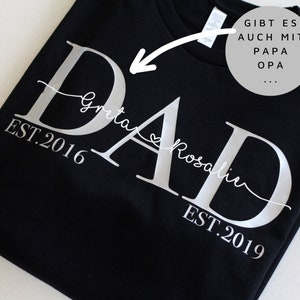 Dad Tshirt DAD shirt with name personalized Father's Day gift personalized DAD TShirt Dad statement shirt dad shirt image 1