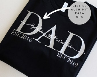 Papa Tshirt | DAD Shirt mit Namen | personalisiertes Vatertagsgeschenk | personalisiertes DAD TShirt | Papa Statementshirt | Dad Shirt