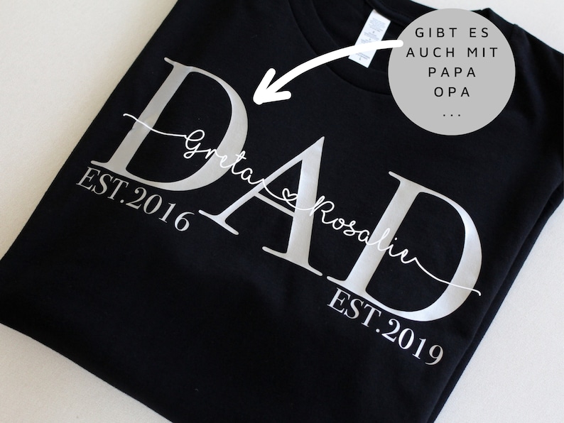 Dad Tshirt DAD shirt with name personalized Father's Day gift personalized DAD TShirt Dad statement shirt dad shirt image 1