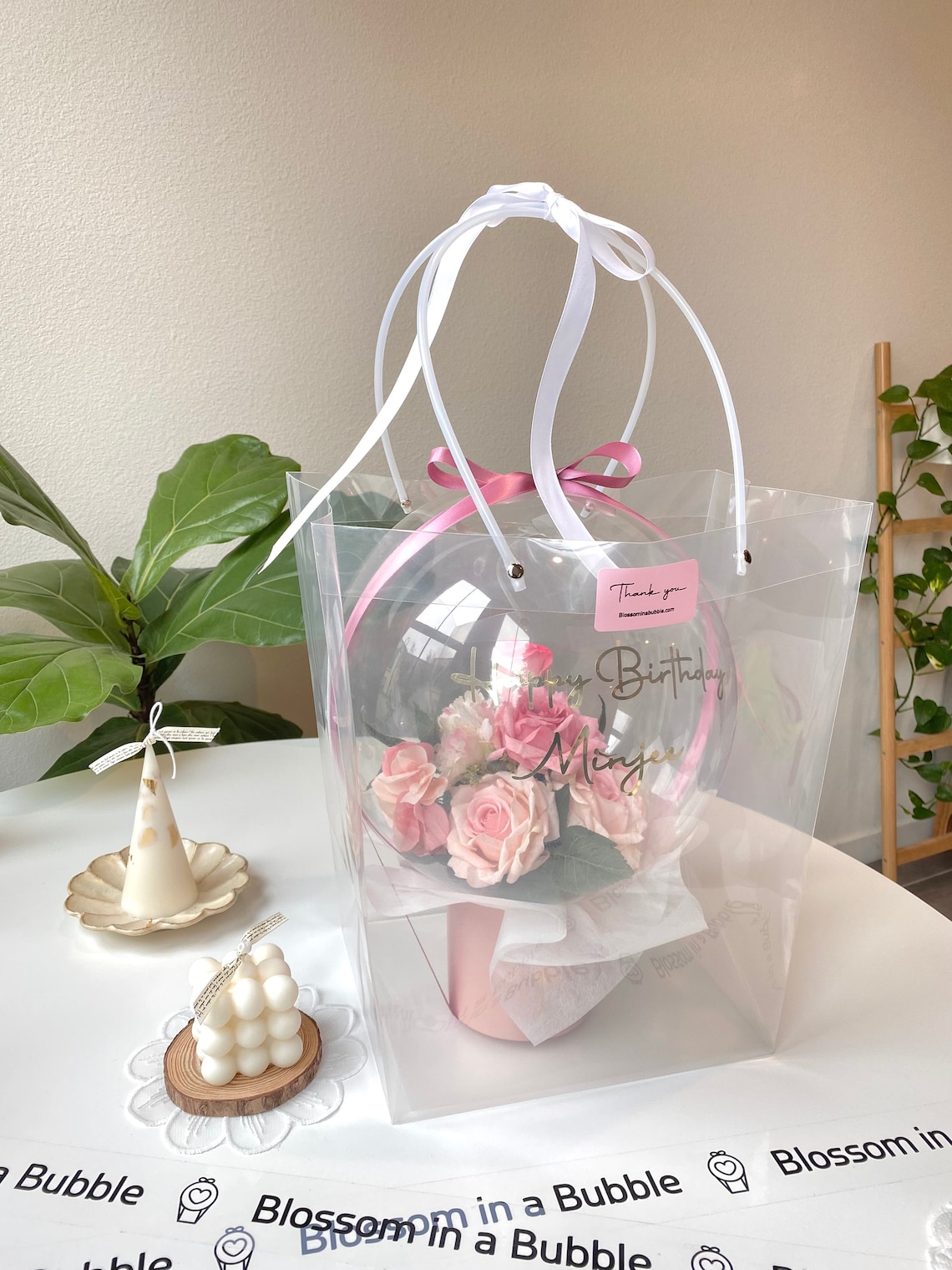 Clear bag flower bag easy to carry clear plastic bag Etsy