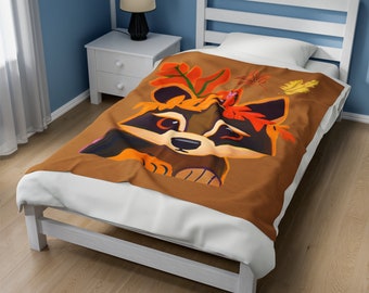 Autumn Raccoon Blanket