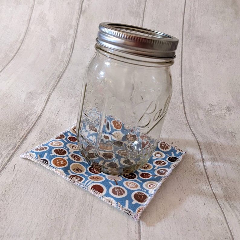 Fabric Jar and Bottle gripper opener, coaster kitchen cooking gift gadget Bild 5