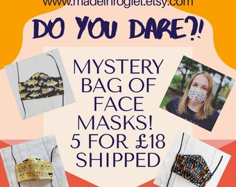 Face masks - mystery bag - fun gift - 2020 gift - novelty face masks - fun face masks - mystery gift - lucky dip