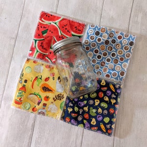 Fabric Jar and Bottle gripper opener, coaster kitchen cooking gift gadget Bild 7