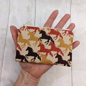 Novelty coin purse change purse gift card holder coin pouch dog gift dog fabric horse hedgehog cow camper van leopard Wild Horses