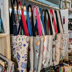 Linen look tote bag, tote bag, novelty tote bag, llama tote, cat bag, dog fabric bag, simple tote, shopping bag, canvas tote bag,