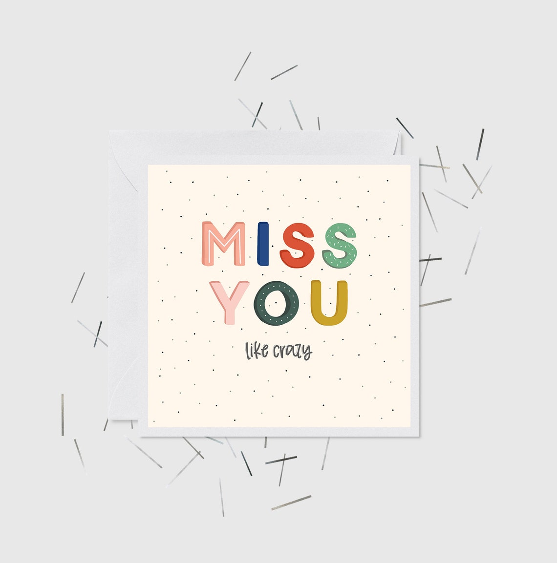 Miss You Like Crazy Greeting Card | Etsy