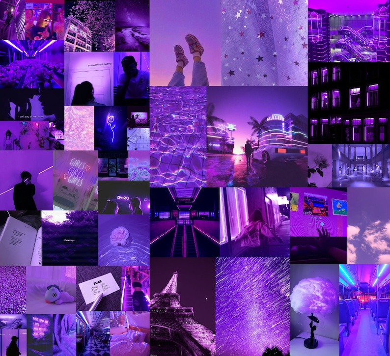 100 Pics Euphoria Purple Wall Collage Kit UPDATED. Digital - Etsy