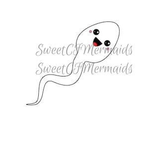Mr. Sperm SVG Digital Download snijden Bestand silhouet / Cricut