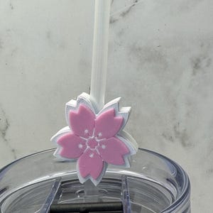 Cherry Blossom Straw Topper/Straw buddy/Topper for straws/ Tumbler Accessories