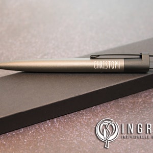 Aluminum ballpoint pen in black gift box | perfect personal gift