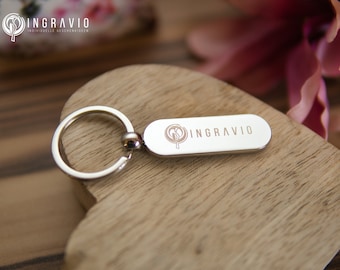 Metall-Schlüsselanhänger | graviert, personalisiert, Geschenk, Hochzeit, Papa, Opa, Mama, Anhänger, individuell mit Wunschtext oder Logo