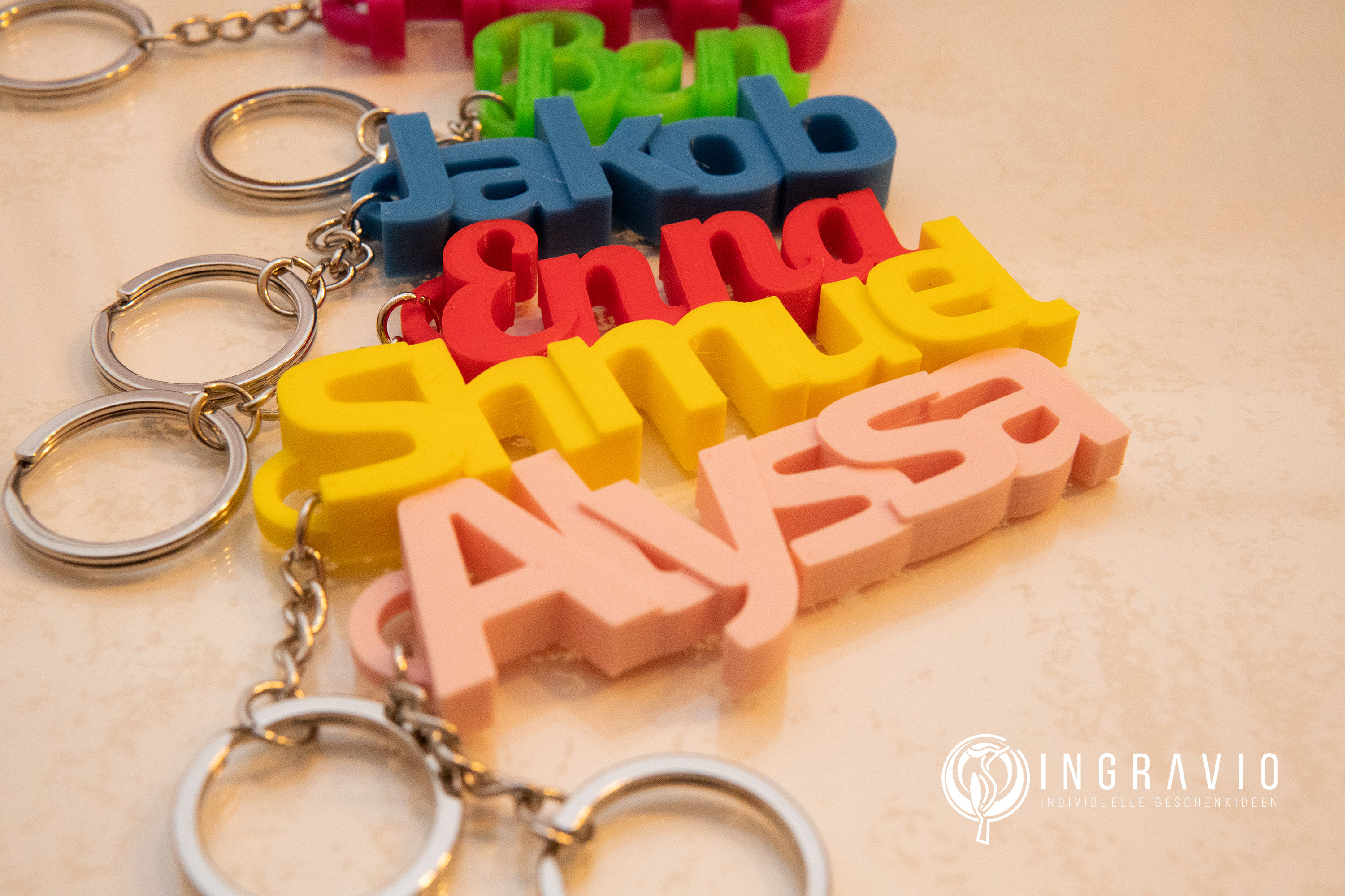 Personalisierter Schlu00fcsselanhu00e4nger "Flowerpower" Mit Namen U2013 Oh Happy Club