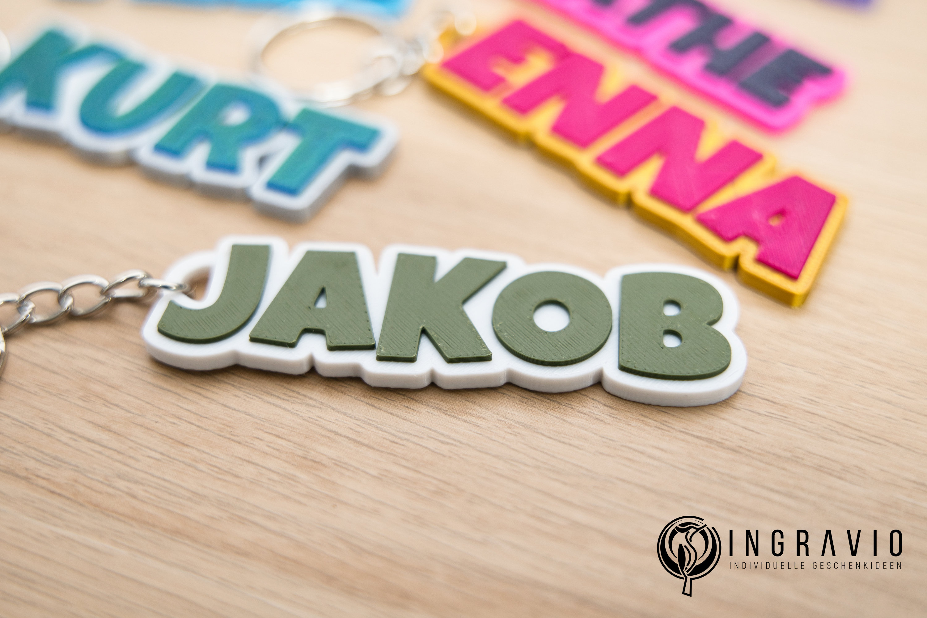 Schlüsselanhänger Namen Kinder 3D Druck Akademie - Schlüsselanhänger - Keychain By EngGraph Einschulung Personalisiert Geschenk