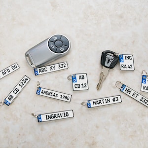 Personalisierter 3D-gedruckter KFZ-Kennzeichen-Schlüsselanhänger – Auto/Motorrad – Individuelles Geschenk
