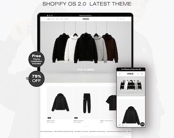 Streetwear Shopify Theme Kleidung T-Shirt Shopilly Template, Minimal Fashion Shopilly Website Boutique