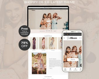 Motyw butikowy Shopify, minimalistyczny szablon strony internetowej dla sklepów odzieżowych z markami odzieżowymi, edytowalny projekt Canva