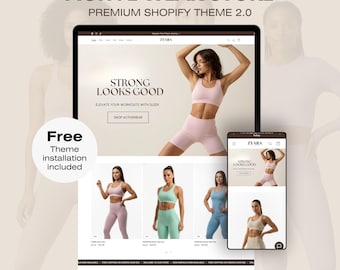 Tema de Shopify para ropa deportiva: Plantilla minimalista para sitio web de boutique