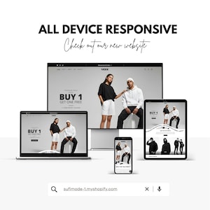 Mobile friendly streetwear Shopify template with fully optimized layouts for all screen sizes.