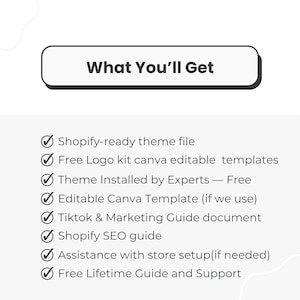 List of features included in the fashion boutique Shopify website template