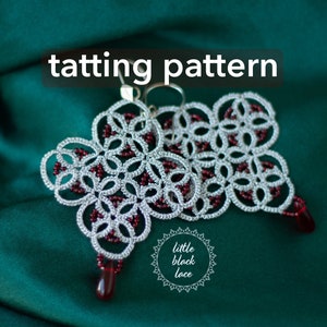 PDF Arete earrings tatting pattern by littleblacklace instant download image 1