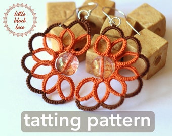 PDF Swirl earrings - tatting pattern by littleblacklace - instant download