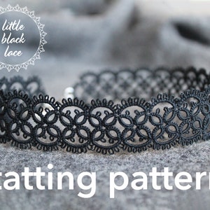 PDF Timeless bracelet/choker tatting pattern by littleblacklace instant download, beginner friendly image 2