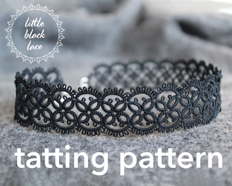 PDF Timeless bracelet/choker tatting pattern by littleblacklace instant download, beginner friendly image 2