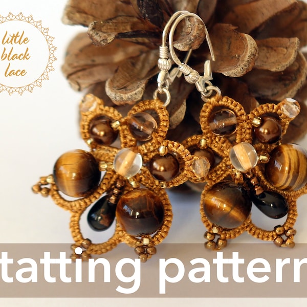 PDF Butterfly earrings - tatting pattern by littleblacklace - instant download