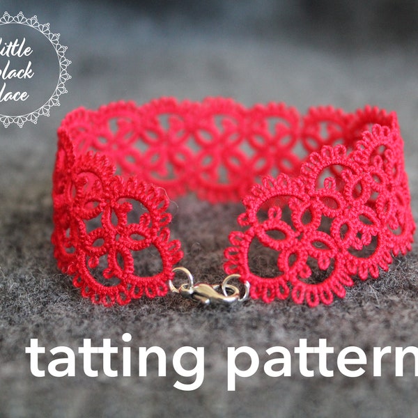 PDF Timeless bracelet/choker tatting pattern by littleblacklace - instant download, beginner friendly