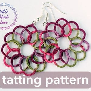 PDF Swirl earrings tatting pattern by littleblacklace instant download image 2
