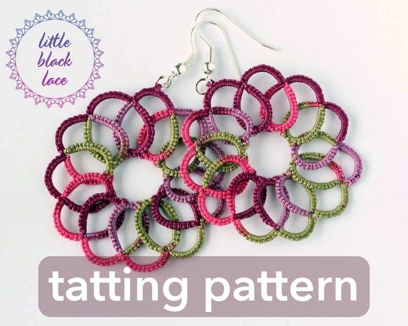 PDF Swirl earrings tatting pattern by littleblacklace instant download image 2