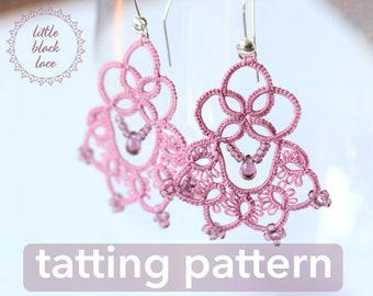 PDF Royal earrings - tatting pattern by littleblacklace - instant download