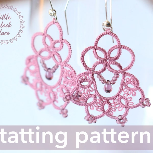 PDF Royal earrings - tatting pattern by littleblacklace - instant download