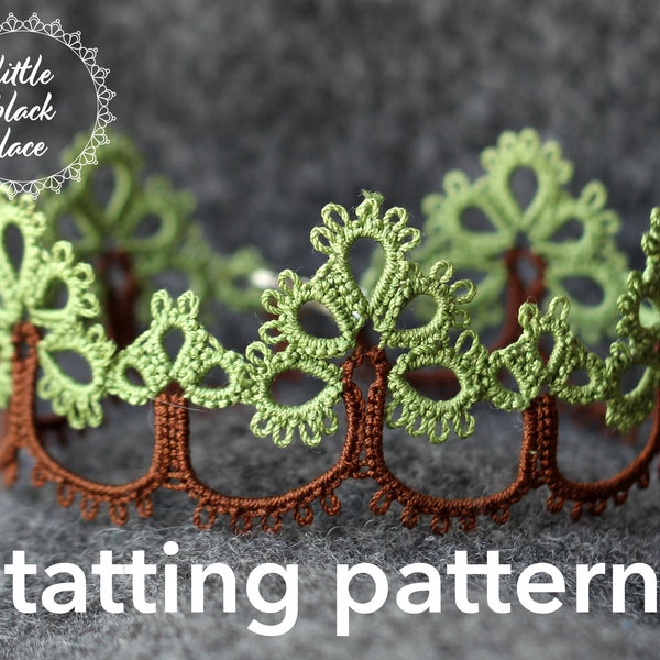 PDF Trees edging/bracelet - tatting pattern by littleblacklace - instant download